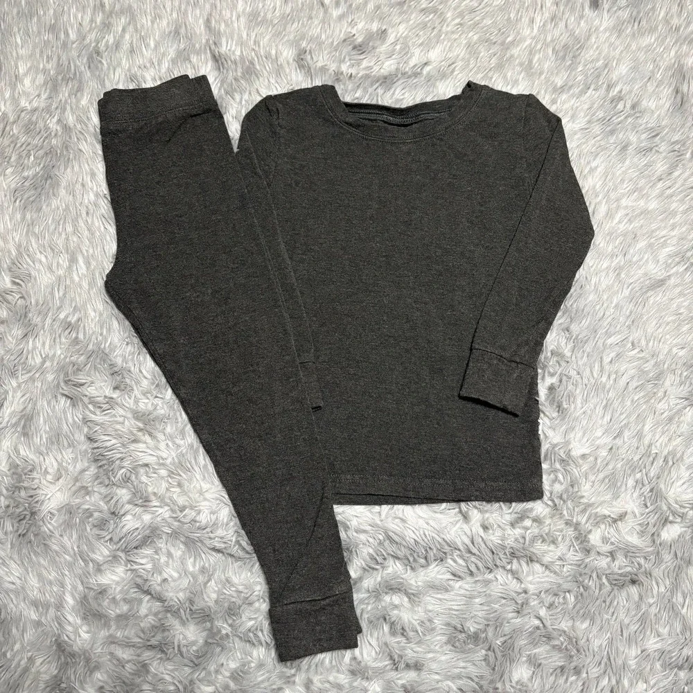 Little Sleepies Lunaluxe 2 Piece Bamboo Pajama Set Dark Gray Unisex Toddler 3T